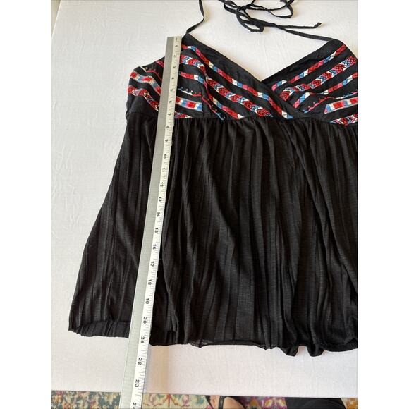 American Eagle Women's XL Y2K Babydoll Halter Embroidered Top Whimsigoth Boho - Picture 6 of 7